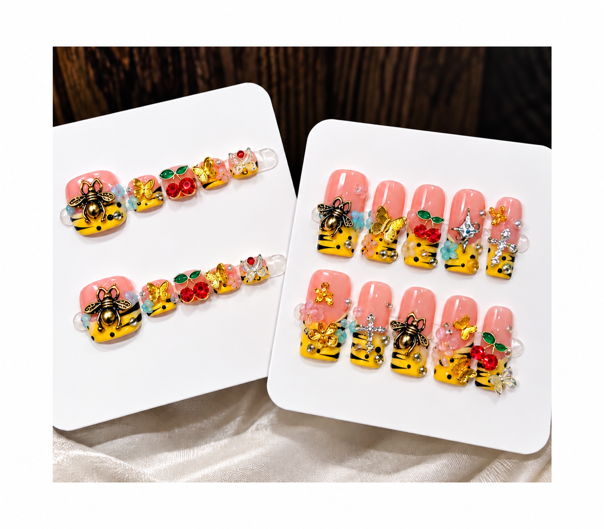 Sweet as Honey 🐝 Luxury 3D Press-On Nails